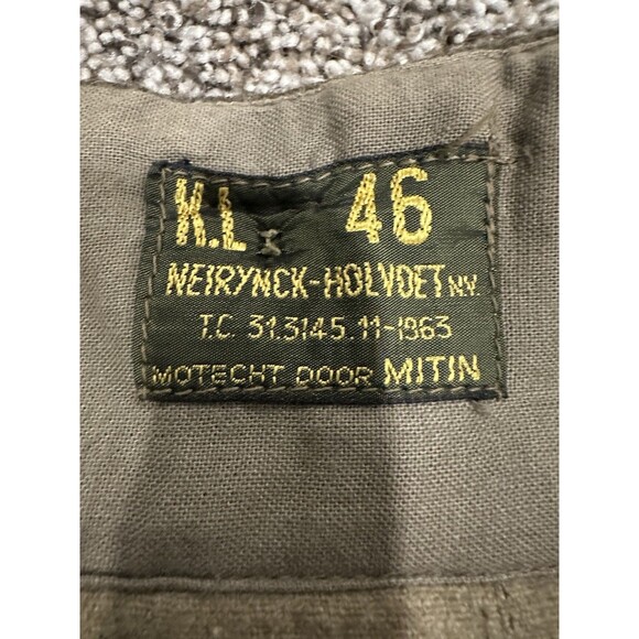 Vintage 1963 Military Mitin Pants US26 NV Neirynck Holvoet Army Green Wool Cargo - Picture 11 of 11